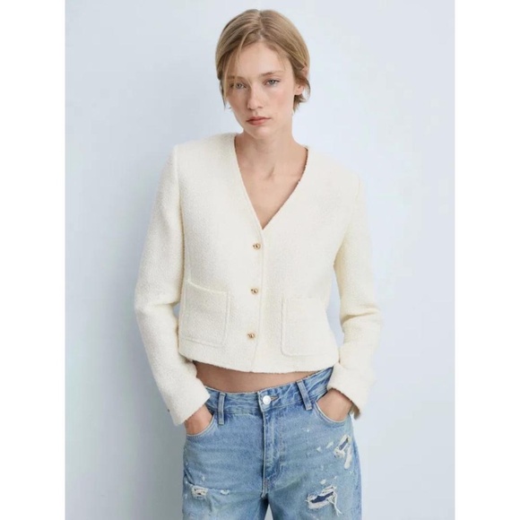 Mango Yols Tweed Cardigan Jacket NWT - Picture 1 of 11
